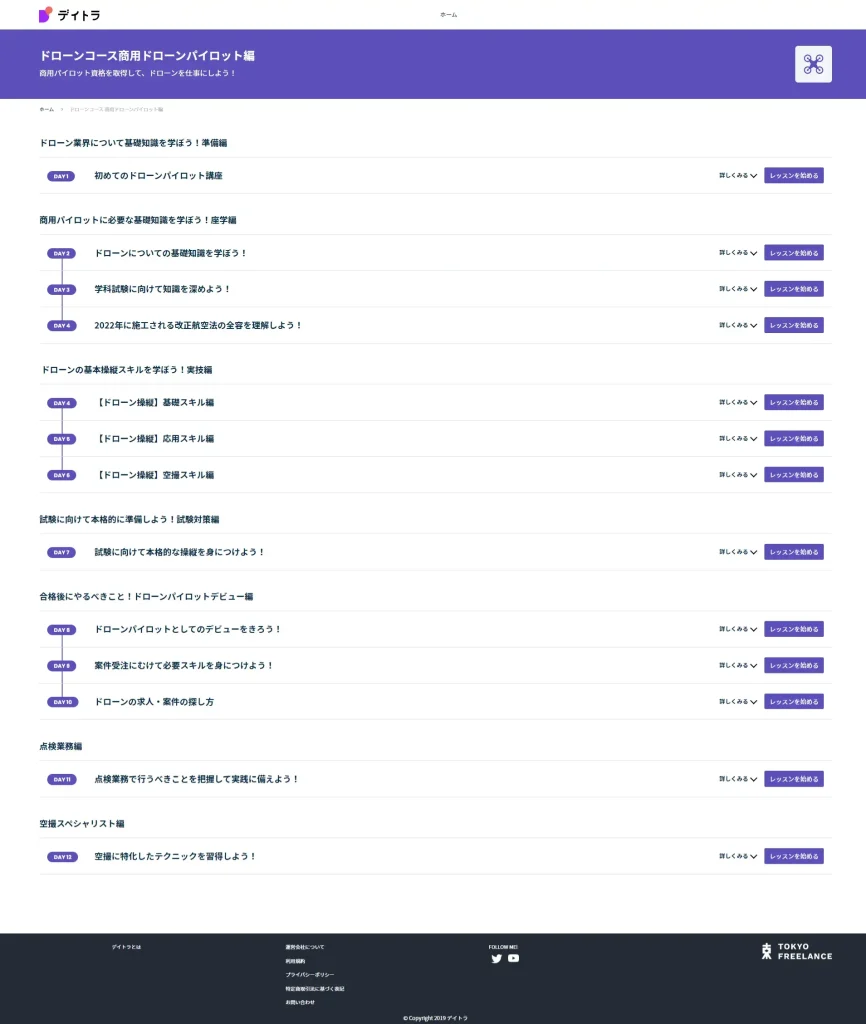 デイトラドローンコースカリキュラム